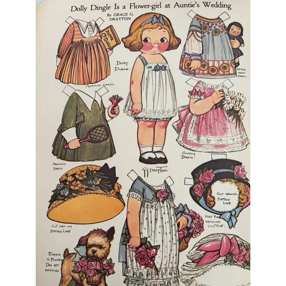 Dolly Dingle 1970's Uncut Paper Dolls Book Grace G. Drayton